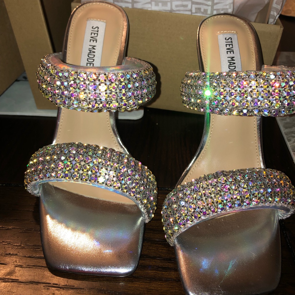 Steve Madden Silver And Multicolor Heels